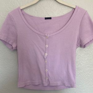 Brandy Melville Button Down Crop Top